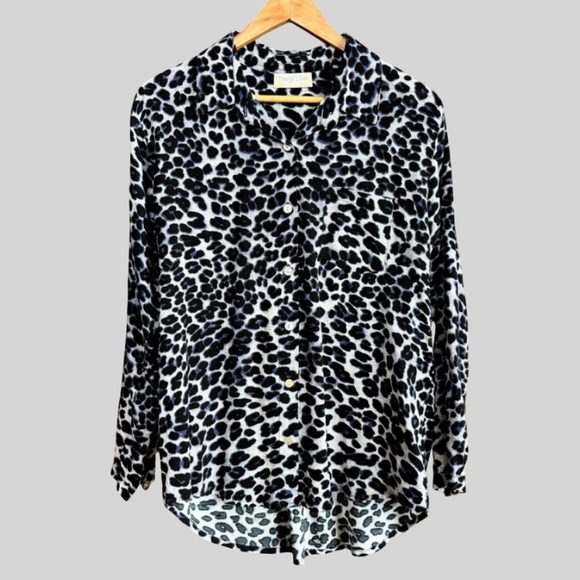 Nuage Bleu made on Maui Elegant Black, Gray and White Button Down Shirt. - Picture 1 of 11